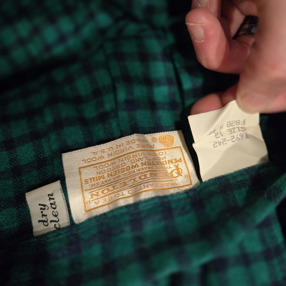 Pendleton Teal and Black Plaid A-Line Skirt Size 12 Perfect Vintage Y2k - Picture 3 of 5